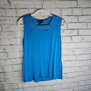 Turquoise Blue Cable & Gauge Sleeveless Top